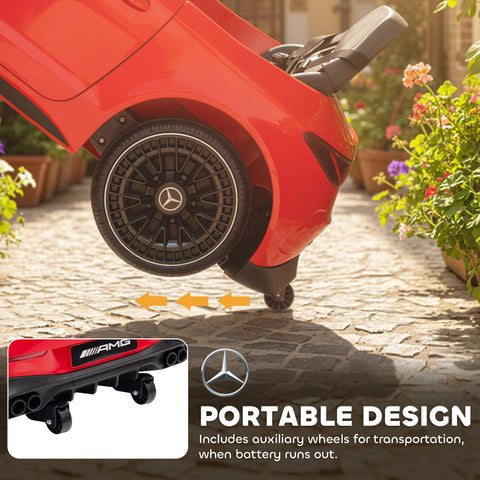 AIYAPLAY Licensed Mercedes AMG Kids Electric Car, 12V Ride On Car with Dual Motors, Remote Control for 3-6 Years, Red