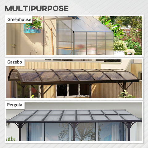 Outsunny 14 Pieces Polycarbonate Sheets, 121 x 61 x 0.4cm Twin-Wall Plastic Roofing Sheets, 10m\'c2\'b2 Replacement Greenhouse Panels, Waterproof and UV Protection, Clear