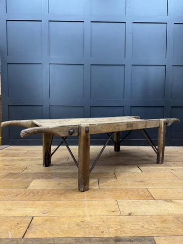 Victorian Pine Funeral Bier / Body Stretcher – Antique Rustic Coffee Table