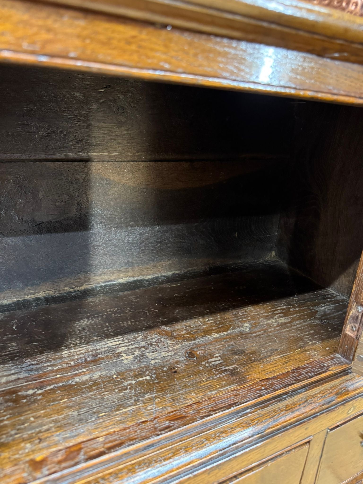 Antique Oak Sideboard / 18th Century Oak Cupboard on Stand / TV Stand