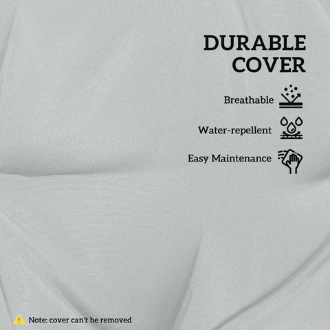 Outsunny Set of 4 Garden Seat Cushion with Ties, 42 x 42cm Replacement Dining Chair Seat Pad, Light Grey