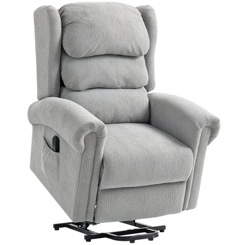 HOMCOM Power Lift Recliner Chair for Elderly, Velvet Electric Riser and Recliner Armchair for Living Room with Remote Control, 2 Side Pockets, Thick Padded Back, Grey