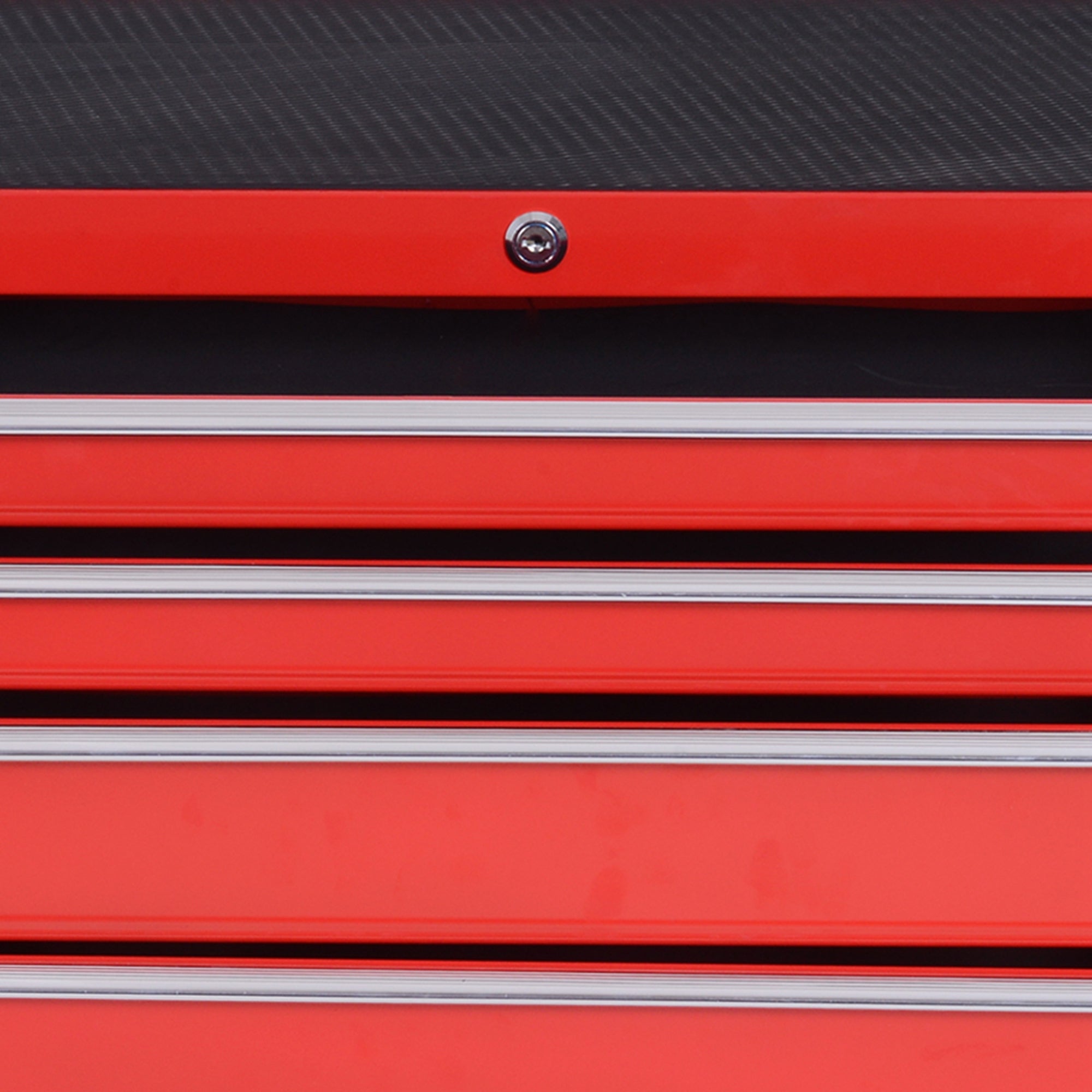 DURHAND 7-Drawer Rolling Tool Chest on Wheels, Lockable Tool Cabinet with Side Handle, Metal Tool Box Trolley for Garage, Workshop, Red