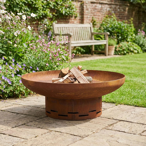 Heavy-Duty Pre-Rusted Metal Corten Steel Round Firepit