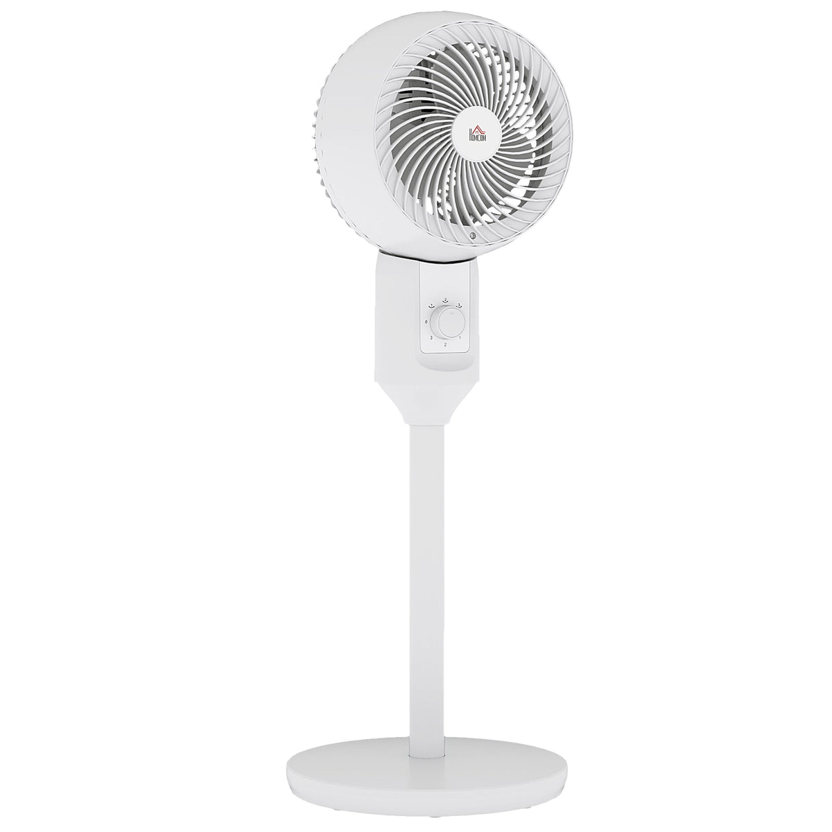HOMCOM 9'' Air Circulator Fan 3 Speed, 70\'c2\'b0 Oscillation 90\'c2\'b0 Vertical Tilt, Carry Handle, Pedestal Fan, Pedestal Fan for Living Room, Bedroom, Office, White