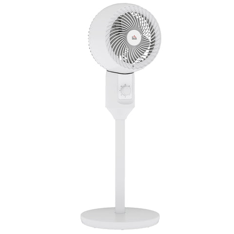 HOMCOM 9'' Air Circulator Fan 3 Speed, 70\'c2\'b0 Oscillation 90\'c2\'b0 Vertical Tilt, Carry Handle, Pedestal Fan, Pedestal Fan for Living Room, Bedroom, Office, White