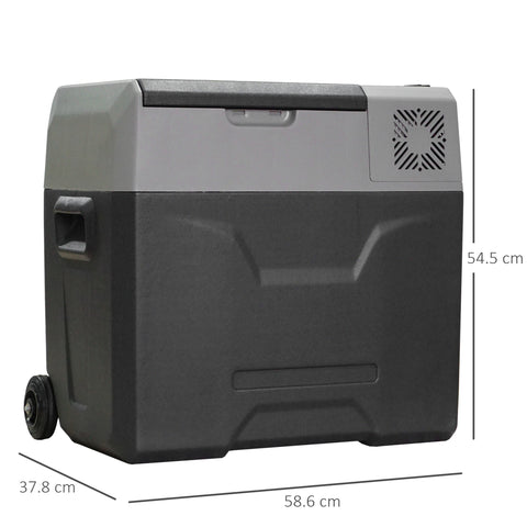 HOMCOM Car Refrigerator, Portable 12/24V 50 Litre Compressor Fridge Freezer, Electric Cooler Box for Camping, Travel, Picnic, Down to -20\'e2\'84\'83