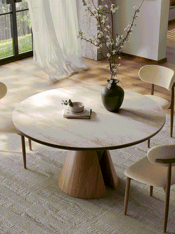 Becerra Foldable Round Dining Table, Wood
