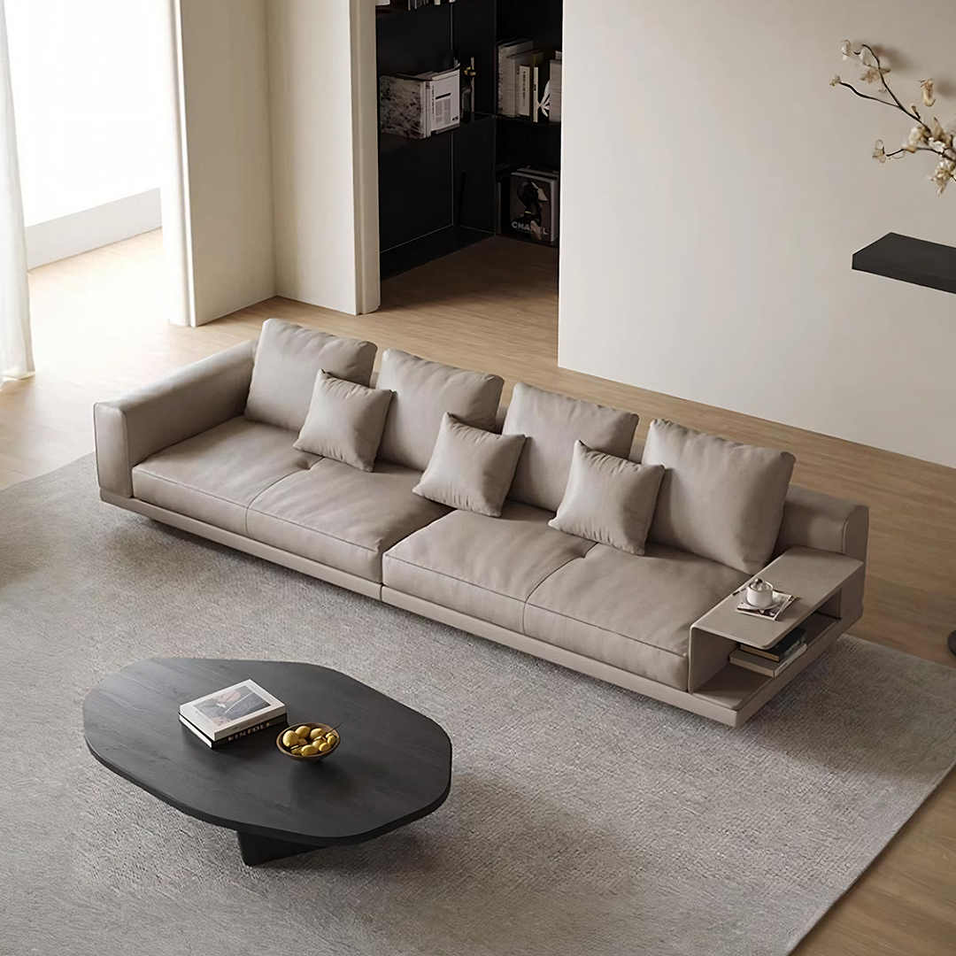 Gail Three Seater, Four Seater Sofa With Storage, Real Leather