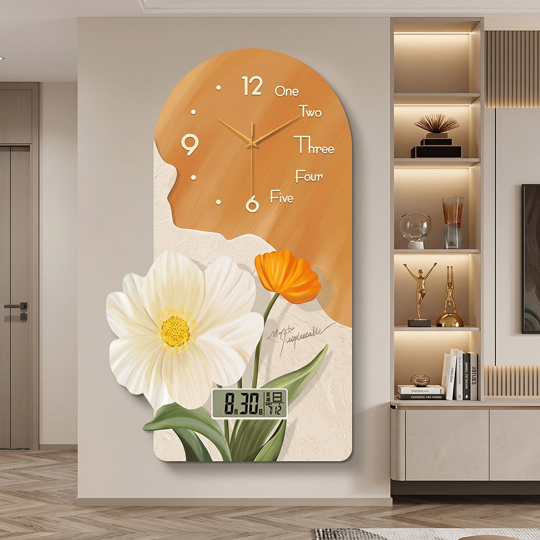 Garden Style Flower Luminous Clock