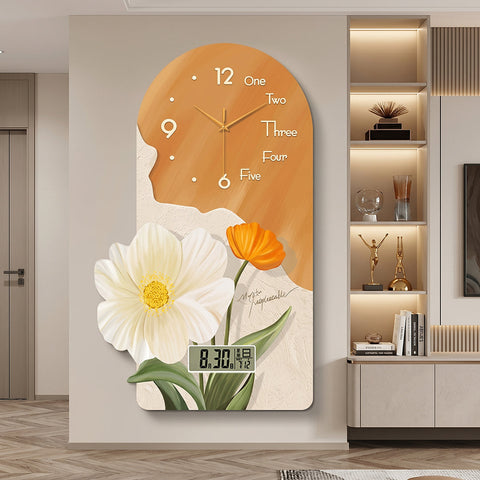 Garden Style Flower Luminous Clock