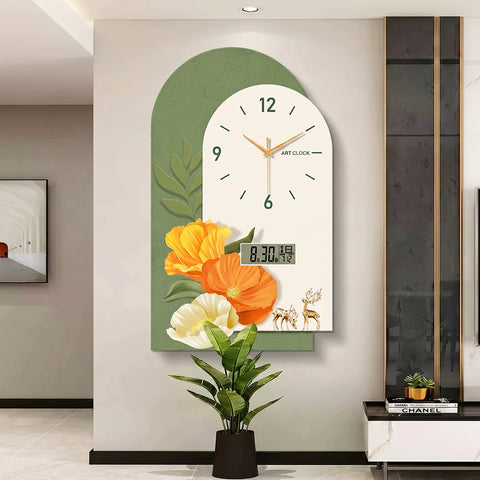 Garden Style Flower Luminous Clock