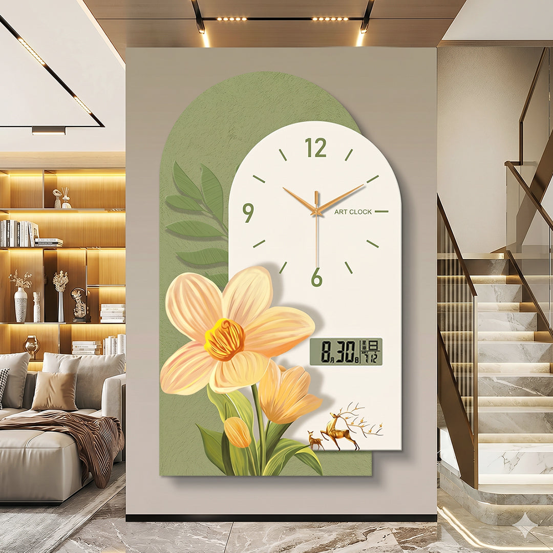 Garden Style Flower Luminous Clock