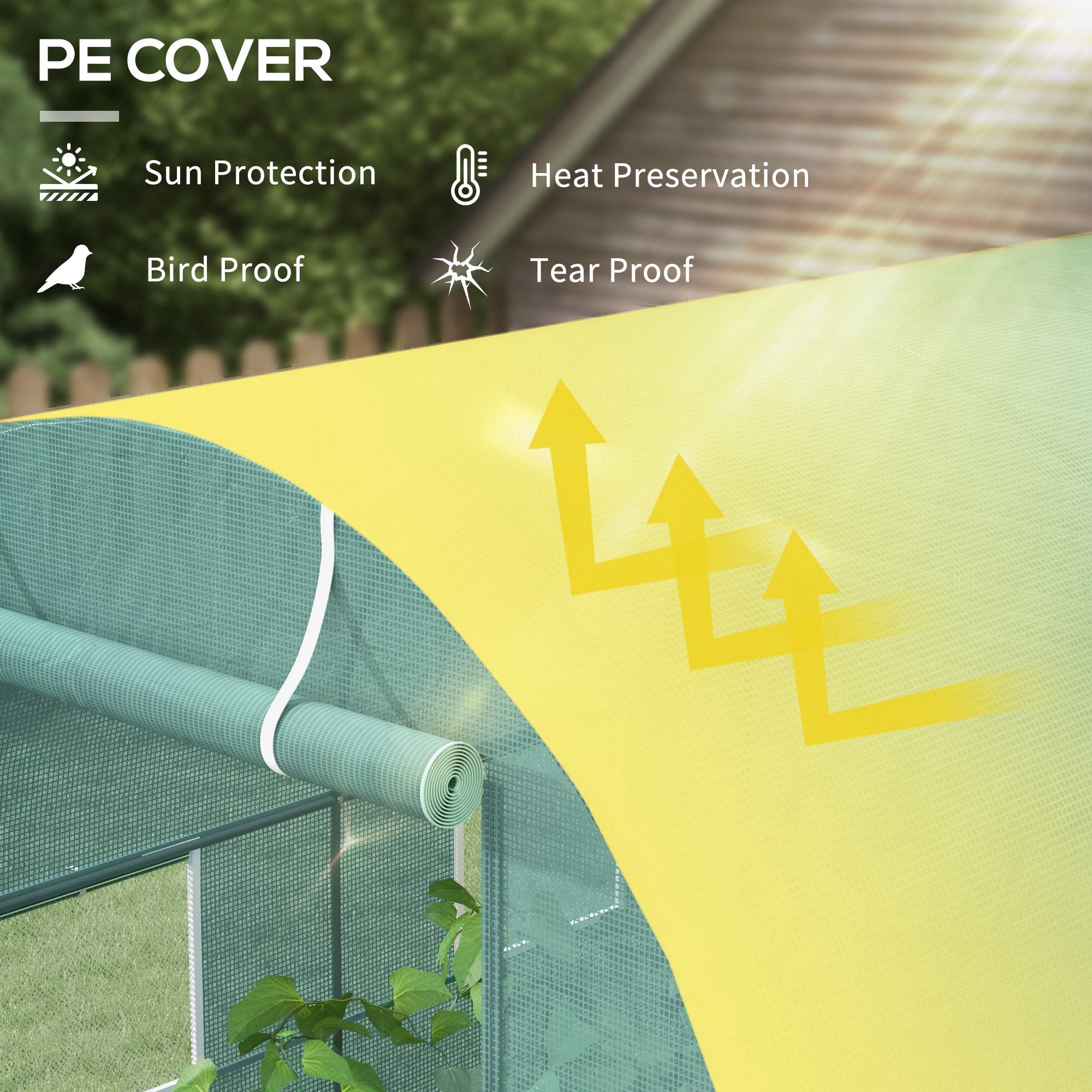 Outsunny 245 x 200cm Polytunnel Greenhouse - Green