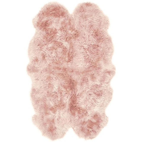 Genuine Rose Sheepskin Faux Fur Rug