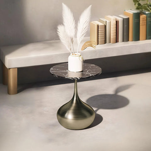 Geoff Side Table, Marble Effect