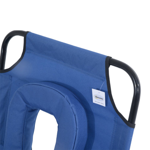 Outsunny Reading Hole Sun Lounger - Blue