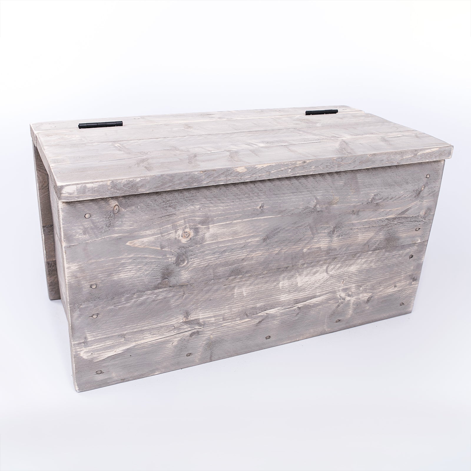 Grey Cushion Storage Bench - Wooden Clutter Box