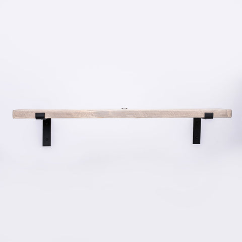 Grey Wall Shelves - Solid-Wood Industrial Shelf for Living Room & Bedroom