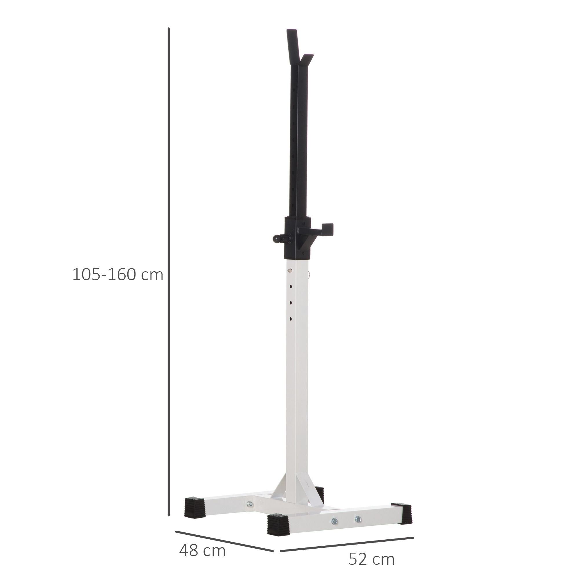 HOMCOM Heavy Duty Weight Bar Barbell Squat Stand Barbell Rack Spotter, for Home, Gym - Black