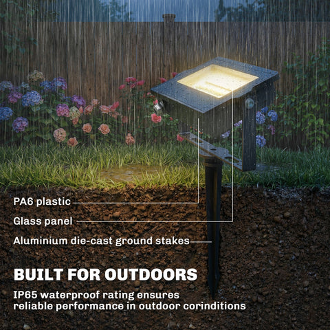 Outsunny 32W LED Floodlights, Linkable 4-Pack Landscape Lighting with Remote Control, RGB Colour Changing, UK Plug, Black