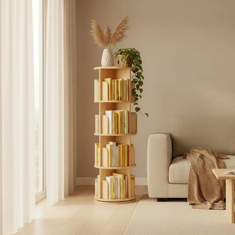 Wooden 360 Rotating Bookshelf