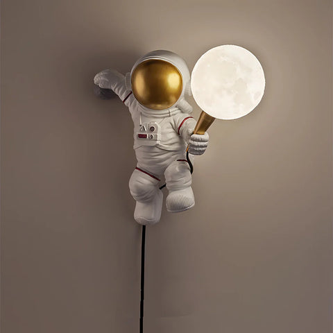 Astronaut LED Wall Light Plug In Moon Globe Kids Bedroom UK