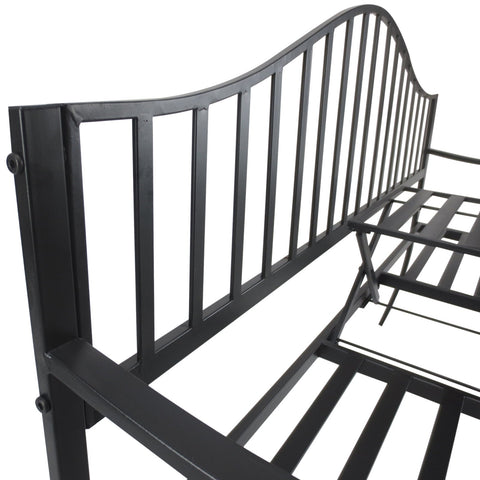 Outsunny Metal Bench W/Table,  150Lx53Wx95H cm