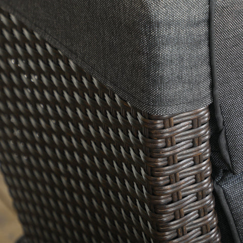 Outsunny Outdoor Recliner Chair with Adjustable Backrest and Footrest, Cushion, Side Tray, Grey