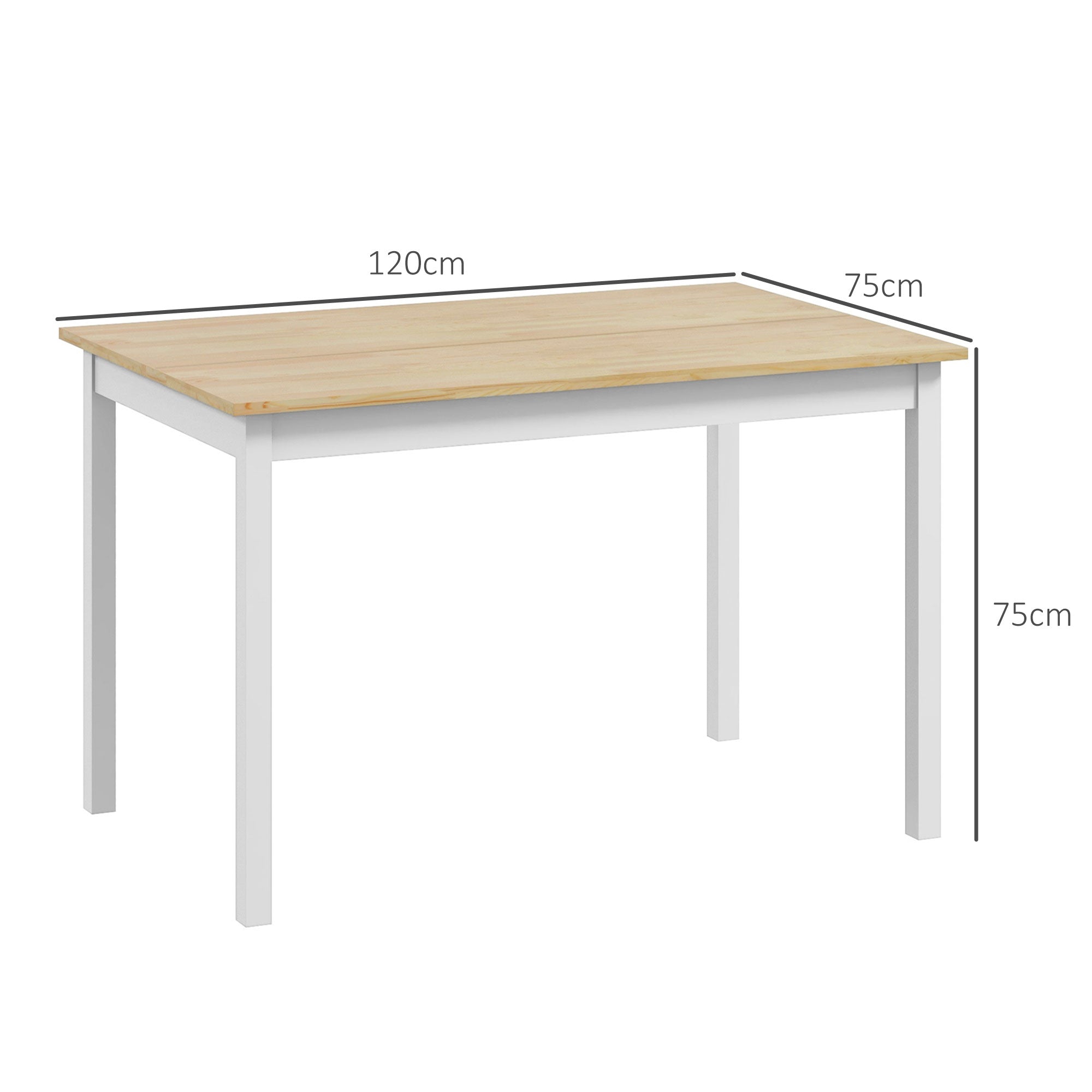HOMCOM Four-Seater Farmhouse-Style Wooden Table