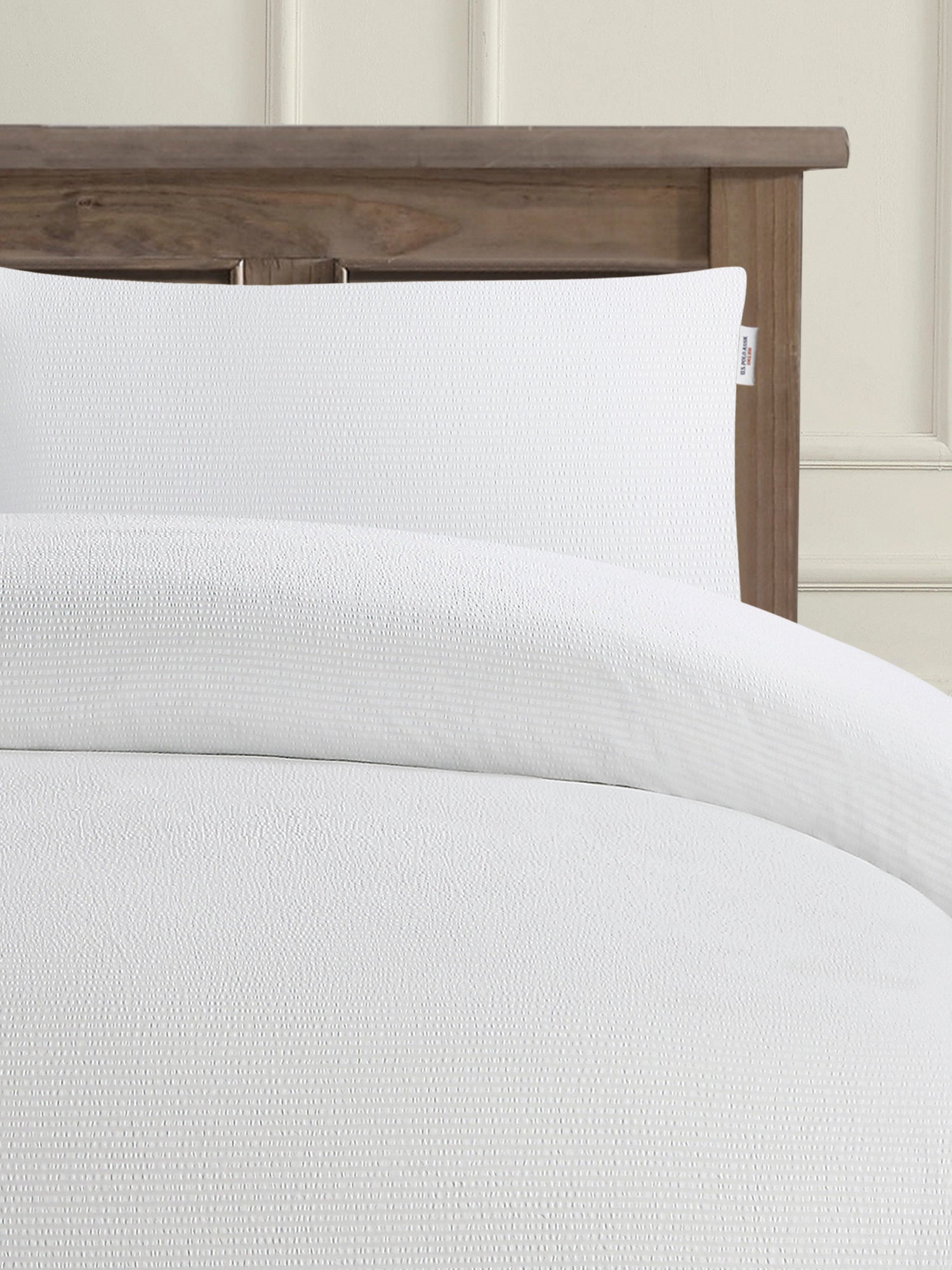 Pure Cotton Classic Seersucker Duvet Set in Bright White