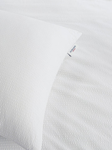 Pure Cotton Classic Seersucker Duvet Set in Bright White