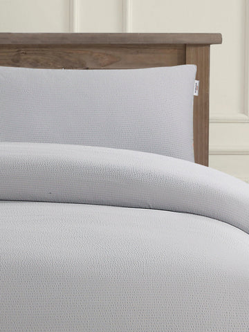 Pure Cotton Classic Seersucker Duvet Set in Vapor Blue