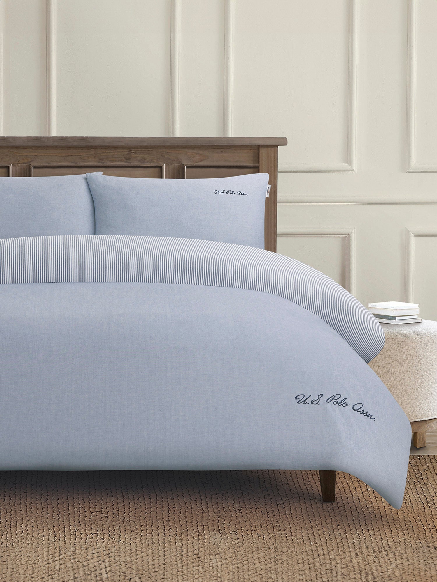 Pure Cotton Chambray Duvet Set True Navy
