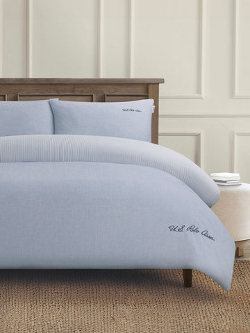 Pure Cotton Chambray Duvet Set True Navy