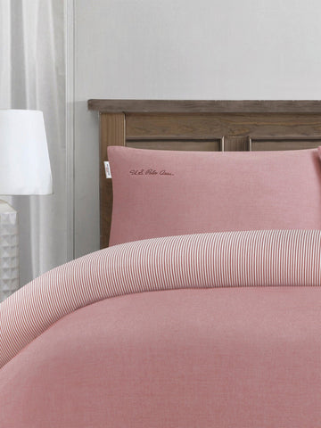 Pure Cotton Chambray Duvet Set Haute Red
