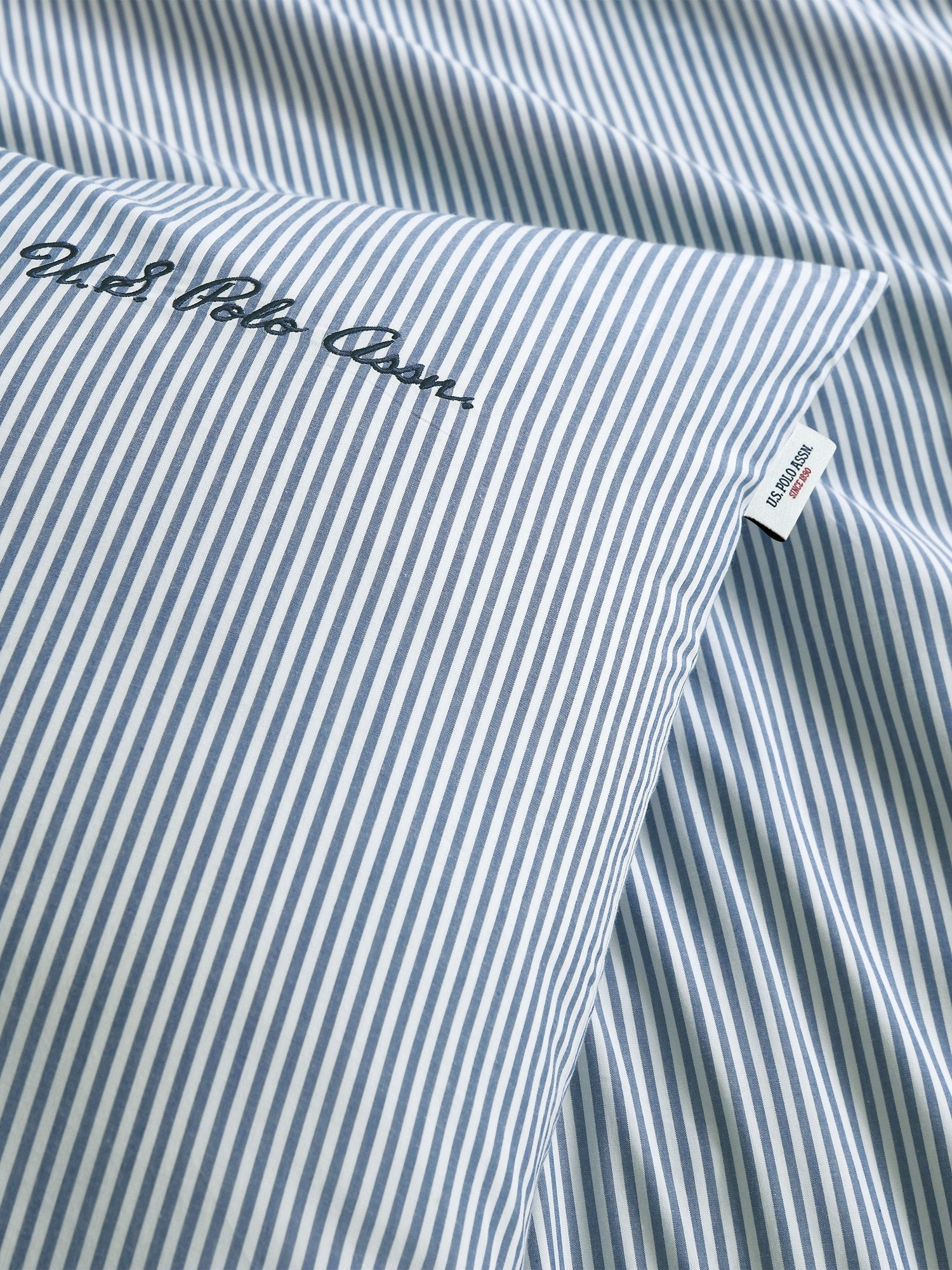 Pure Cotton Stripe Duvet Set in True Navy