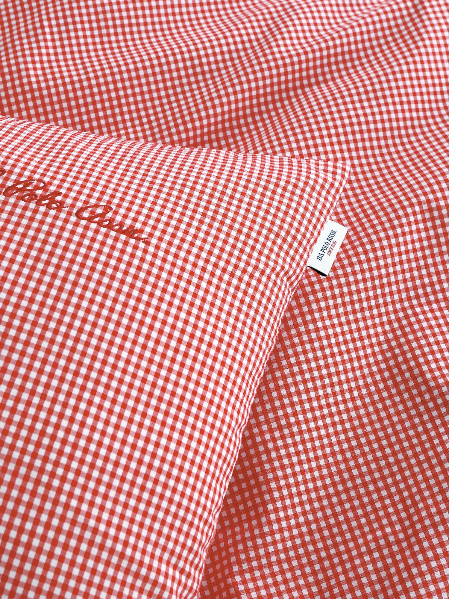 Pure Cotton Check Duvet Set Haute Red