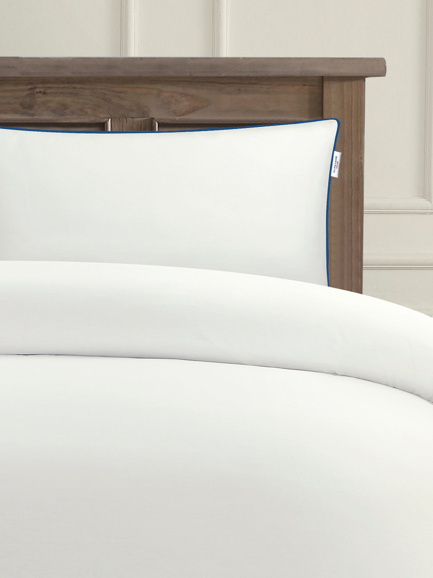 Pure Cotton Piped Duvet Set Bright White