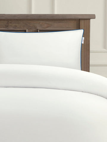 Pure Cotton Piped Duvet Set Bright White