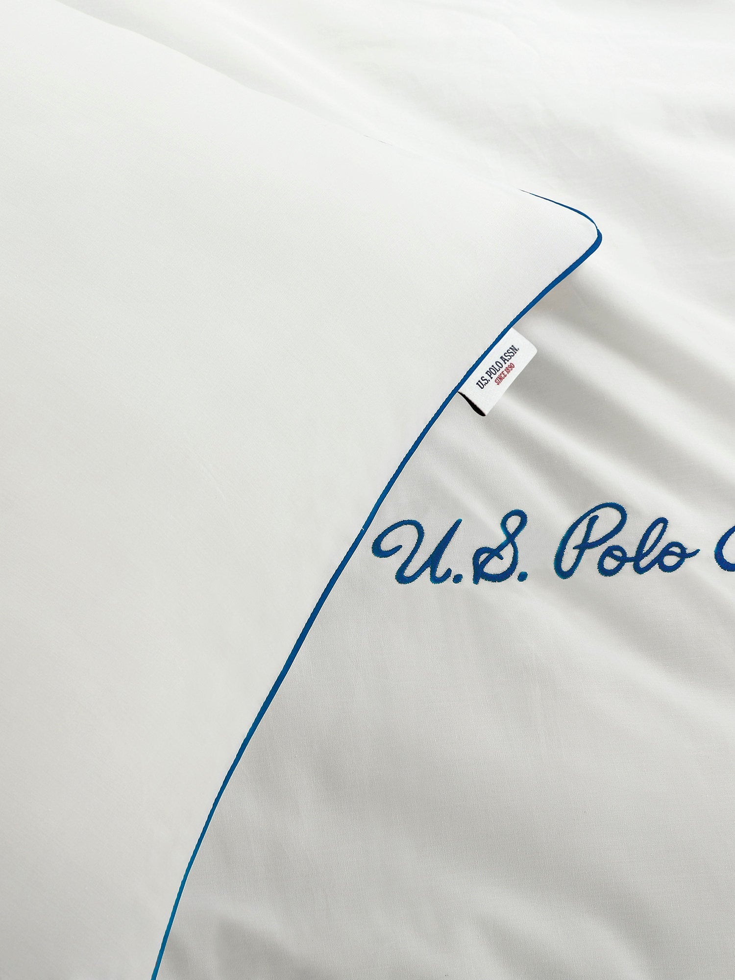 Pure Cotton Piped Duvet Set Bright White