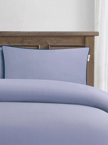 Pure Cotton Piped Duvet Set Dusk