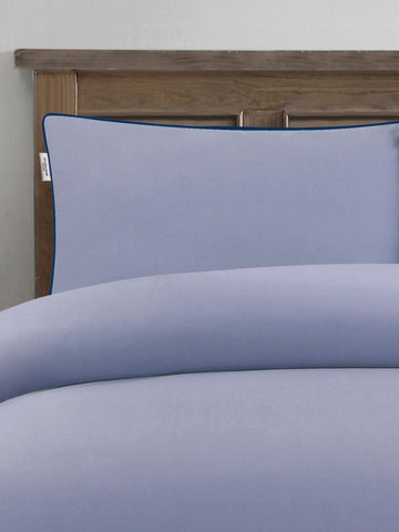 Pure Cotton Piped Duvet Set Dusk