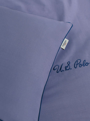 Pure Cotton Piped Duvet Set Dusk