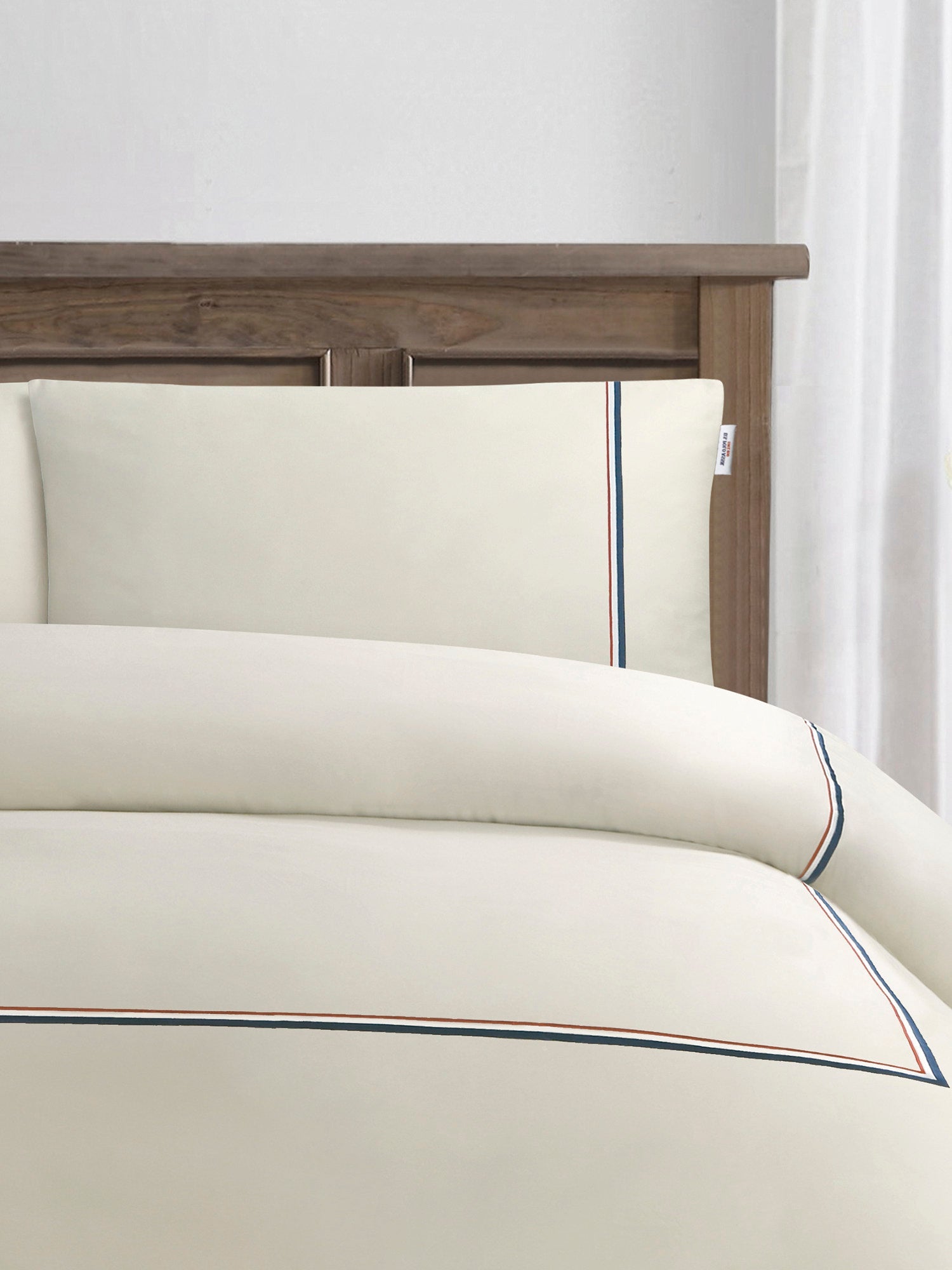 Luxury Cotton Brand Stripe Duvet Set Oatmeal