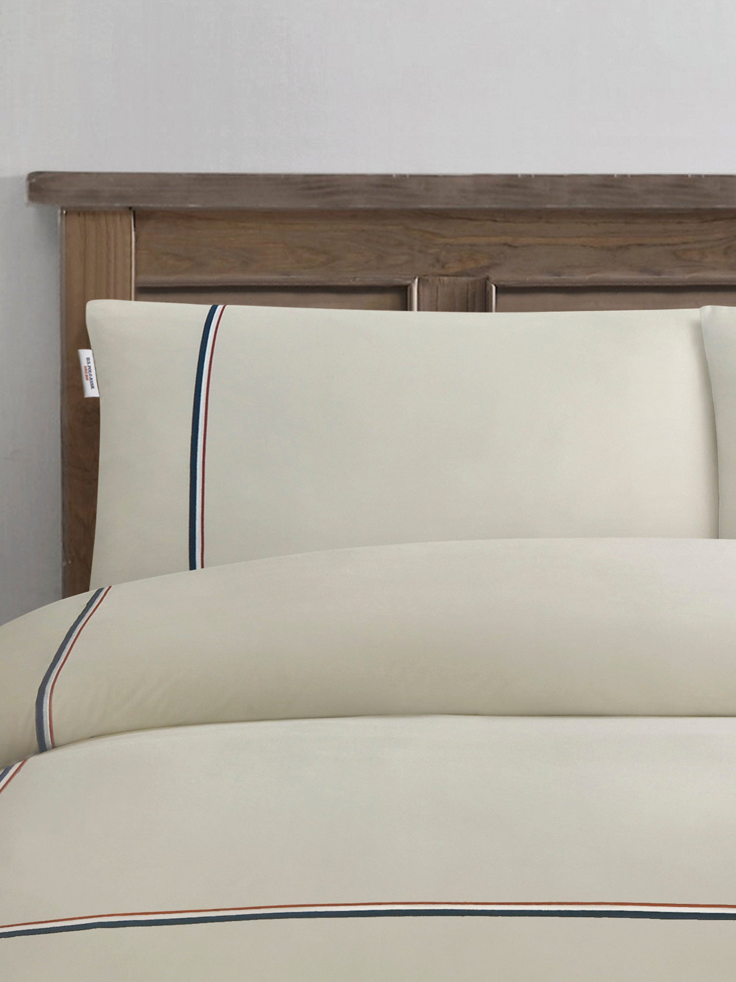 Luxury Cotton Brand Stripe Duvet Set Oatmeal