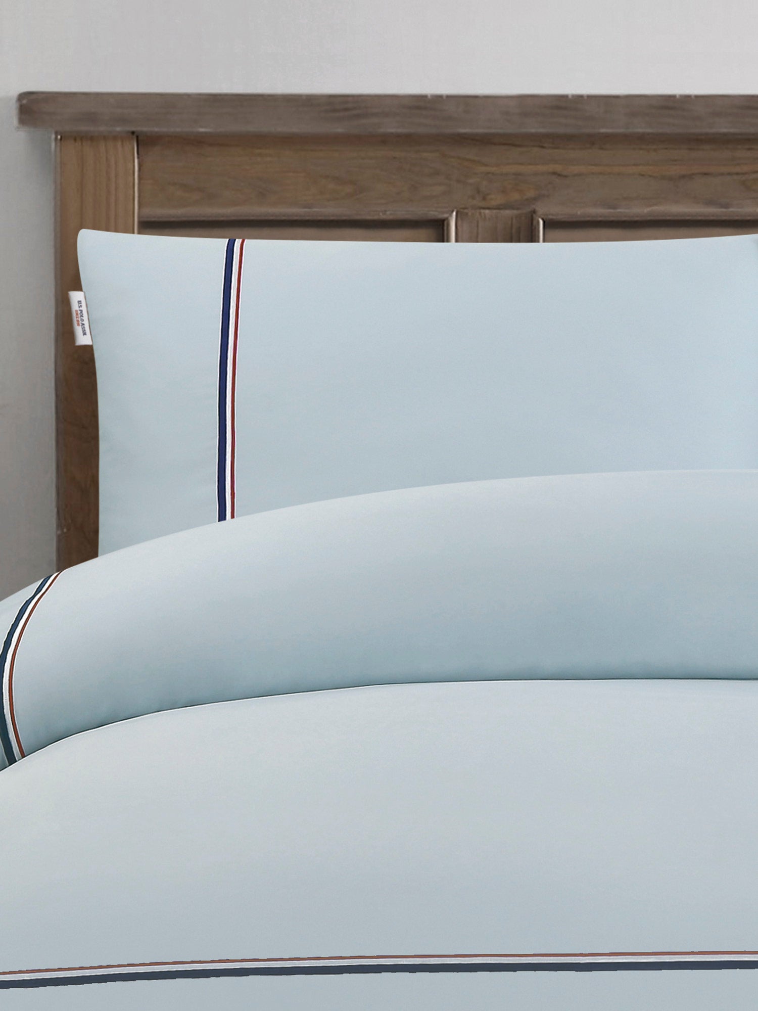 Luxury Cotton Brand Stripe Duvet Set Ballard Blue