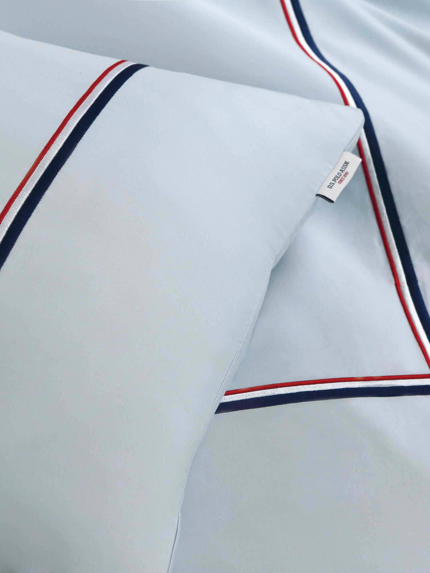 Luxury Cotton Brand Stripe Duvet Set Ballard Blue