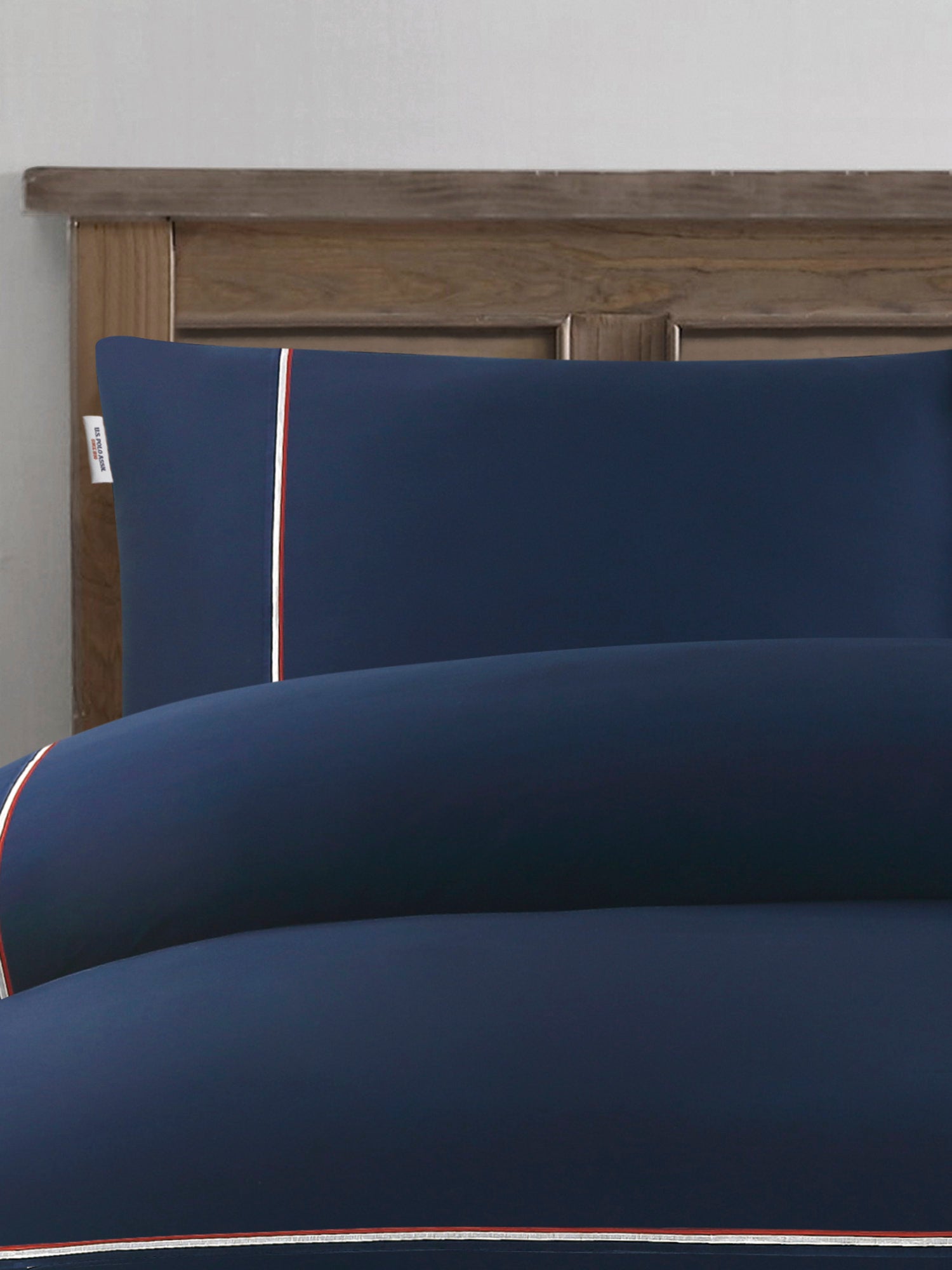 Luxury Cotton Brand Stripe Duvet Set Navy Iris