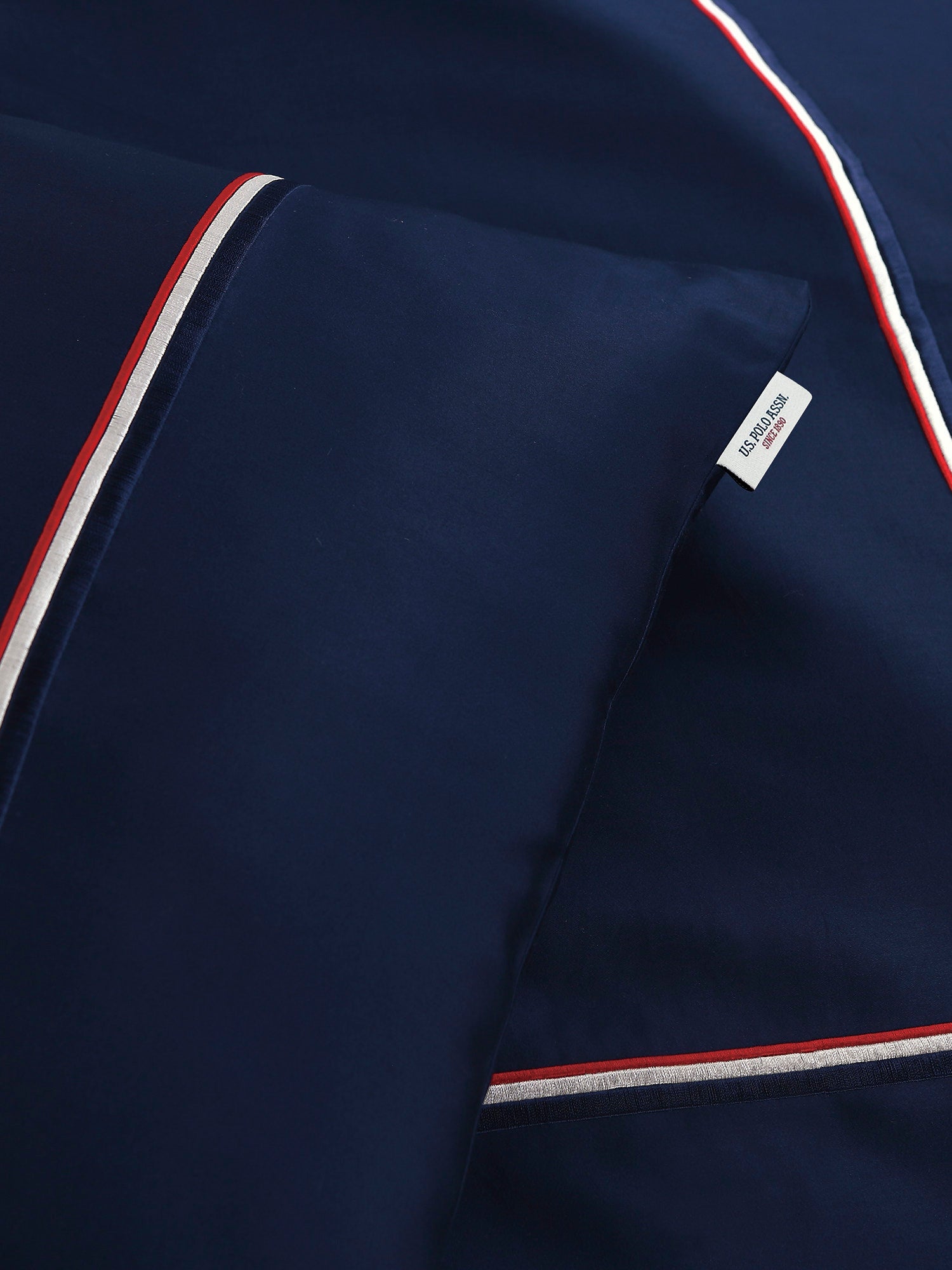 Luxury Cotton Brand Stripe Duvet Set Navy Iris